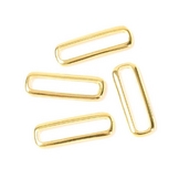 Connecteurs Rectangles 6,3 x 19,6 mm Doré à l'or fin 24K - 2 pcs